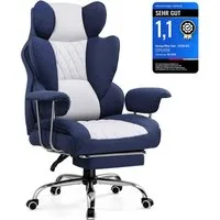 GTPLAYER Gaming-Stuhl Gaming Stuhl, Gamer Stuhl, Ergonomischer Bürostuhl Stoffoberfläche (Packung), Schreibtischstuhl Chefsessel mit Fußstütze höhenverstellbar kunstleder