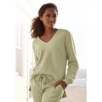 s.Oliver Sweatshirt Langarmshirt mit V-Ausschnitt und weiche Rippbündchen, Loungewear