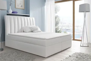 Boxspringbett Schlafzimmerbett MALENA 200x200cm Kunstleder Weiss