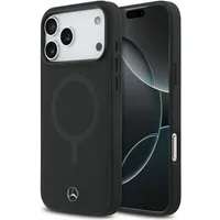 Mercedes Benz Handyhülle iPhone 17 Pro Max Echtleder schwarz Logo Metall MagSafe 6,9 Zoll, Kantenschutz