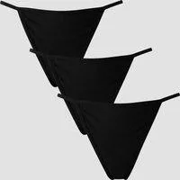 MP Damen G-String mit mittelhohem Bund (3er-Packung) – Schwarz - L
