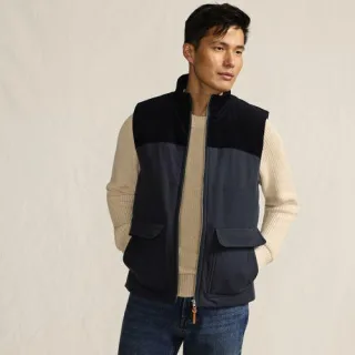 Wattierte Weste im Material-Mix für Herren, Herren, size: regular, Blau, Polyester, by Lands' End