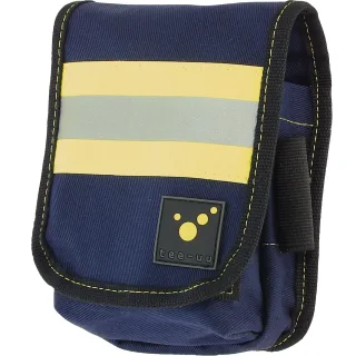 Holster | tee-uu | PROFI | blau | fester Halt | kompakt | 3 Innenfächer | 2 Halteschnüre mit Karabiner | 2 Elastikschlaufen | Beschriftungsfeld