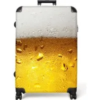 NoBoringSuitcases.com© Hartschalen-Trolley Bier - Druck - Alkohol 77 cm - 98 L, 8 Rollen, Großer Reisetasche mit Rollen für 30kg, Kinderkoffer
