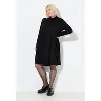 Ulla Popken Jerseykleid Strickkleid A-Linie Stehkragen Langarm