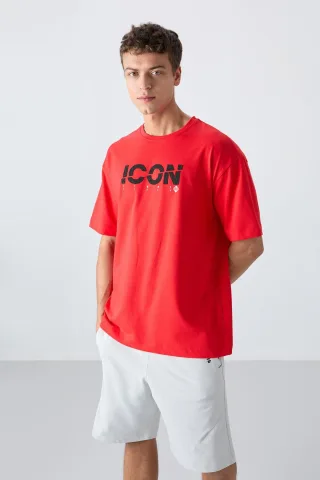 Übergroßes Logo-Print Rundhals-T-Shirt
