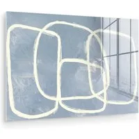 MuchoWow Acrylglasbild Abstrakt - Blau - Kunst, Inkl. Aufhängung, Glasbilder Wohnzimmer, Schlafzimmer, Flur & Esszimmer, 30x20 cm