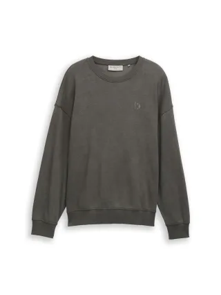 Denim Tom Tailor - Relaxed Overdyed Sweatshirt black - Gr. - M