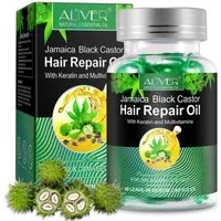 ALIVER Haaröl Rizinusöl Haarwachstum Haarpflege in Kapseln Bart Bio Vegan, 1-tlg.