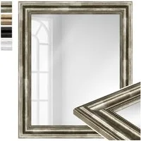 WANDStyle Wandspiegel H550, Vintage Spiegel Silber 50x60 cm, großer Wandspiegel Silber 50x60 Holz