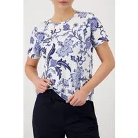 Monari Rundhalsshirt mit Blumendruck