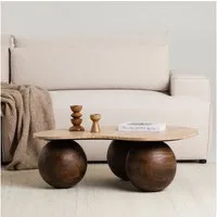 IDIMEX Couchtisch LUNI, Beistelltisch mit organischer Tischplatte aus Travertin Braun/Beige