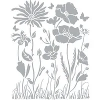 Stamperia Motivschablone Atelier Flower, 25 cm x 20 cm