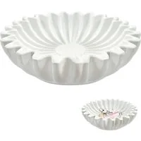GarveeMore Dekoschale Dekorative Schale für handgefertigte Harz geriffelt Ruffle Bowl Dekor, Modern Home Decor Schale für Eingangstisch Couchtisch Wohnzimmer Hochz