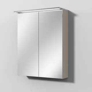 Sanipa Reflection Spiegelschrank MALTE 60 mit LED-Aufsatzleuchte, Kaschmir-Matt SD1501U
