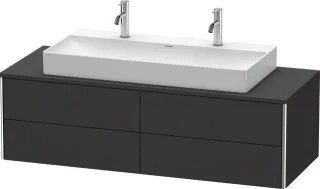Duravit XSquare Konsolenwaschtischunterbau wandhängend Graphit Supermatt 1400x548x400 mm - XS4915M80 XS4915M8080