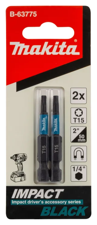 Makita Bit T15 Impact Black, T15 - 2 Stück - 50 mm - B-63775