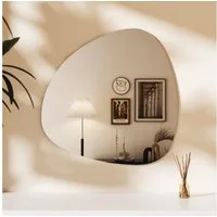 Hopibath Dekospiegel Wandspiegel Asymmetrisch Spiegel Schminkspiegel Wand (Flurspiegel Badspiegel Türspiegel, 1-St., Stein 60x60cm, 80x80cm), mit Metall Haken