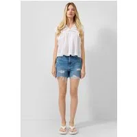 QS Jeansshorts Jeans-Hose MOM FIT Jeans-Shorts Mom / Relaxed Fit / High Rise