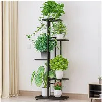 GarveeMore Blumenständer 5-stöckiger Pflanzenständer Mehrschichtiges VintageDesign Pflanzenrega, Eck-Blumenständer für 6 Pflanzen Tall Planter Holder Regal für Zuhause