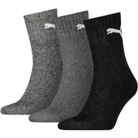 PUMA Sportsocken short crew (3-Paar) im 3er-Pack, mit gepolsterter Frottee-Sohle, atmungsaktiv, elastisch