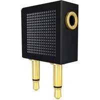 Bolwins Q44 Flugzeug Kopfhörer Adapter 3,5mm Klinke Flugzeugadapter Film Musik Audio-Adapter 2x 3,5 mm Klinkenstecker (Mono, Flugzeug) zu 3,5 mm Klinkenbuchse (Stereo), Flugzeug-Kopfhöreradapter Stereo-Audioübertragung