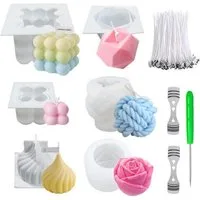 LuxusKollektion Silikonform 6Pcs Kerzenformen Zum Gießen Kerzen Formen Silikon DIY Kit Duftkerze