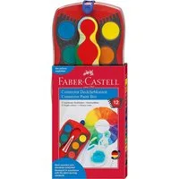 Faber-Castell Farbkasten FABER-CASTELL Deckfarbkasten CONNECTOR, 12 Farben, rot