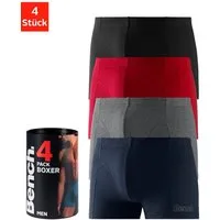 Bench. Boxer Boxershorts für Herren (Dose, 4-St) Unterhosen in der Dose mit kleinem Logodruck auf dem Bein