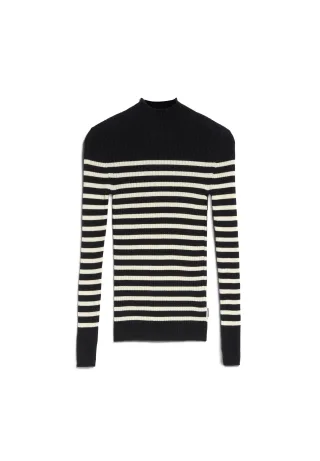 Armedangels - ALAANIA PLACED STRIPES black-oatmilk - Gr. - L