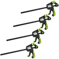 TRUTZHOLM Schraubzwinge 4x Einhandzwingen Schnellspannzwinge ergonomischer Griff 60x300 mm, (Set)