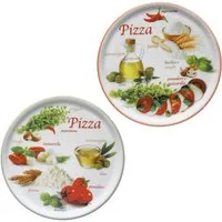 MamboCat Pizzateller 2er Set Pizzateller Napoli Green & Red Ø 32 cm Platte Porzellan