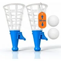 alldoro Spielzeug-Gartenset XXL Fangballspiel, Geschicklichkeitsspiel für Kinder & Erwachsene, 4-tlg. Fangbecherspiel mit 2 riesigen Fangbechern (31 cm) und 2 Bällen