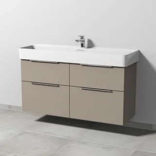 Sanipa 3way Waschtischunterbau zu Laufen VAL Waschtisch mit 4 Auszügen, Sandgrau-Matt UF82567