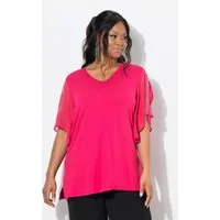 Ulla Popken T-Shirt T-Shirt Ziersteine A-Linie V-Ausschnitt