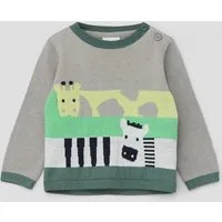s.Oliver Longpullover Strickpullover Strickpullover mit Tiermuster