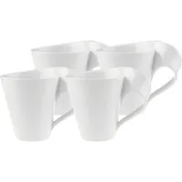 Villeroy & Boch Becher NewWave Becher mit Henkel 300 ml 4er Set, 4-tlg., Porzellan