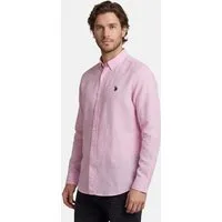 U.S. Polo Assn. Leinenhemd USBlaake Herren Leinenhemd – Sommerhemd luftig mit Button-Down-Kragen Leichtes Hemd aus Leinenmix mit Knopfleiste