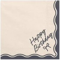 partydeco Papierserviette, Servietten Papier 33x33cm 2-lagig 12 Stück Happy Birthday Motiv