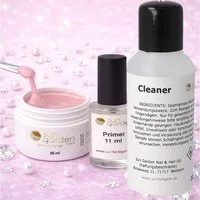 Sun Garden Nails UV-Gel Nailset mit Aufbaugel Natural Nude 30ml-Primer-Cleaner 100ml, 3-tlg., natürlich nude farbiges Gel deckt perfekt alle Unebenheiten ab