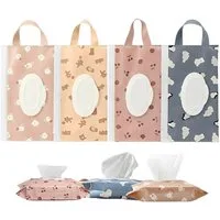 FELIXLEO Windeltasche 4er Pack Feuchttuecher Tasche Wiederverwendbare Feuchttuecher Box (1-tlg)