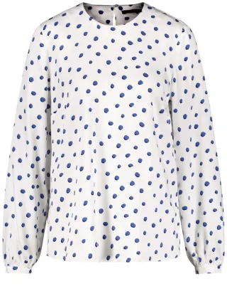 TAIFUN - Bluse mit Dots-Print weiß - Gr. - 40