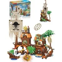 Esun Piratenschiff Wharf Bauspielzeug Mittelalterliches Piraten Bausteinset Spielbausteine, (SET, 883 St., Komplettset), Architektursteine für Kinder Geburtstagsgeschenk
