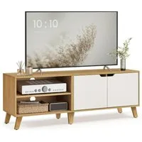 VASAGLE Lowboard TV-Schrank, mit 2 Türen, verstellbare Ablagen, für Fernseher bis zu 60 Zoll
