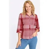 Sieh an! Klassische Bluse Karo-Bluse 3/4-Arm