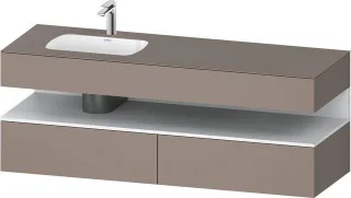 Duravit Qatego Einbauwaschtisch mit Konsolenwaschtischunterbau Basalt Matt 1600x500x600 mm - QA47950 QA4795018430000