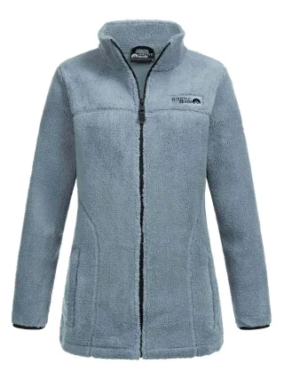 Arctic Seven Damen Sherpa Fleecejacke – Wärmende Outdoorjacke mit Zipper – Dusty Blue