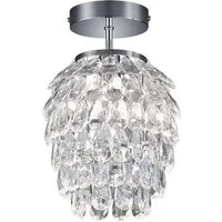Reality Leuchten LED Deckenleuchte, Dimmfunktion, LED wechselbar, Warmweiß, kleine ausgefallene Deckenlampe Kristall Ø 20cm