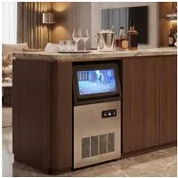 HOMCOM Eiswürfelmaschine, 45 kg Eis-Produktion, LCD-Panel, Selbstreinigung, LED-Beleuchtung