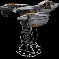 Lieblingsmensch Standfuß Acryl Display Stand kompatibel zu LEGO 75286 Grievous Starfighter (5mm Halterung, Hochwertiger Präsentationsständer, Schwebender Effekt, Display Stand), Drehbar & Neigbar, Nur Ständer kein Modell